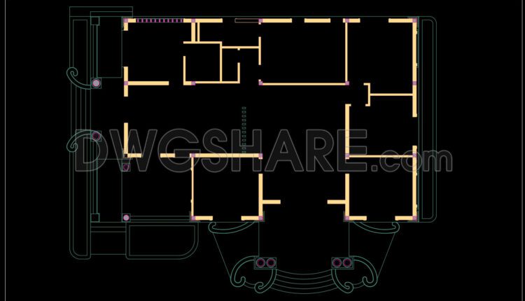 Drawings Of 1-Story House A Complete Project 17mx22.7m For Download