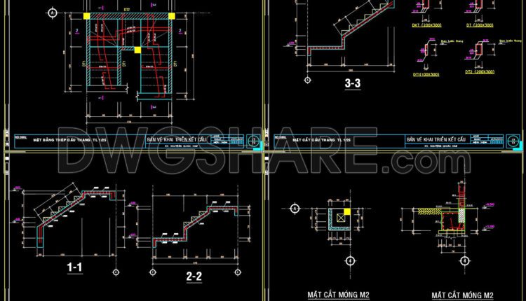 Drawings Of 2-Story House A Complete Project 5mx20m For Download