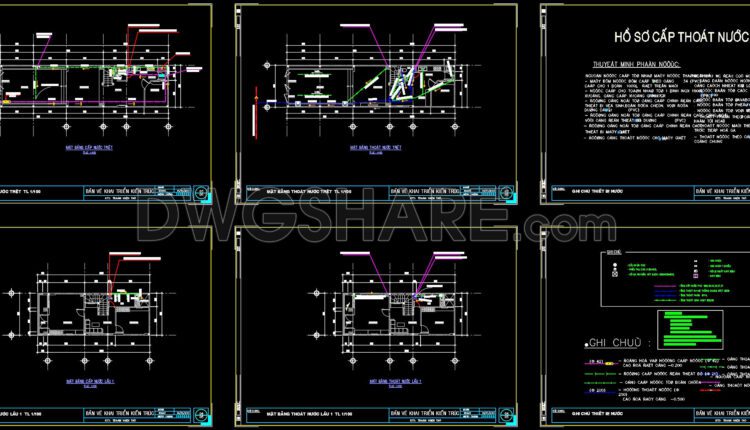 Drawings Of 2-Story House A Complete Project 5mx20m For Download