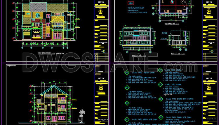 Drawings Of 3-Story House A Complete Project 11mx20m For Download