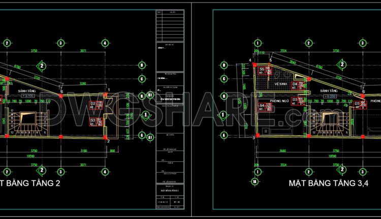 Drawings Of 6-Story House A Complete Project 5.1mx10.5m For Download
