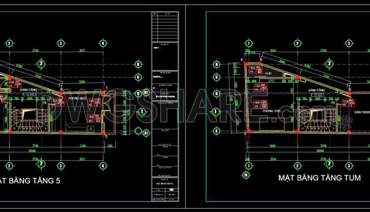 Drawings Of 6-Story House A Complete Project 5.1mx10.5m For Download