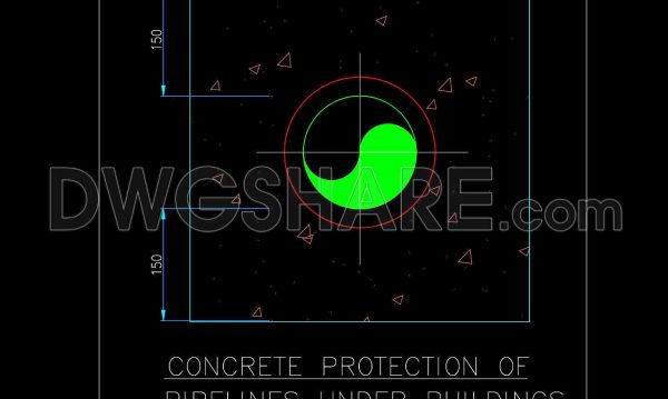 102.Concrete Protection of Pipelines Under Buildings Detail Autocad Drawing DWG