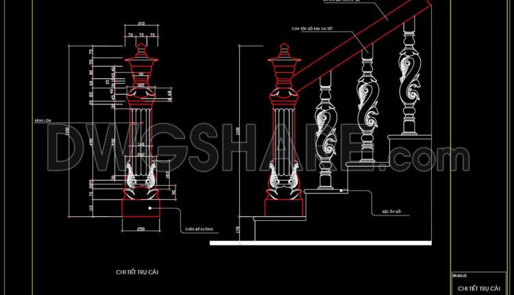 108.Detailed drawings of stairs in autocad file