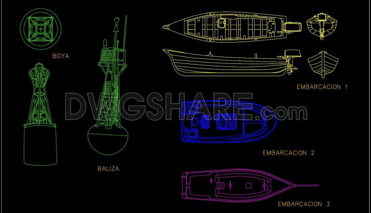 83.Autocad Drawing Of Partes de un puerto maritimo For Download