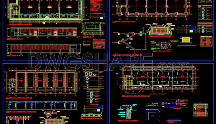 96.Autocad Drawing Of Classrooms Structural and Electrical Details For Download