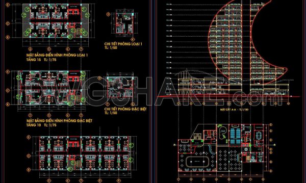 3 years ago
                

                
             5,362The Autocad drawings of a 18-story hotel design with an area of 46.3m x 87.6m