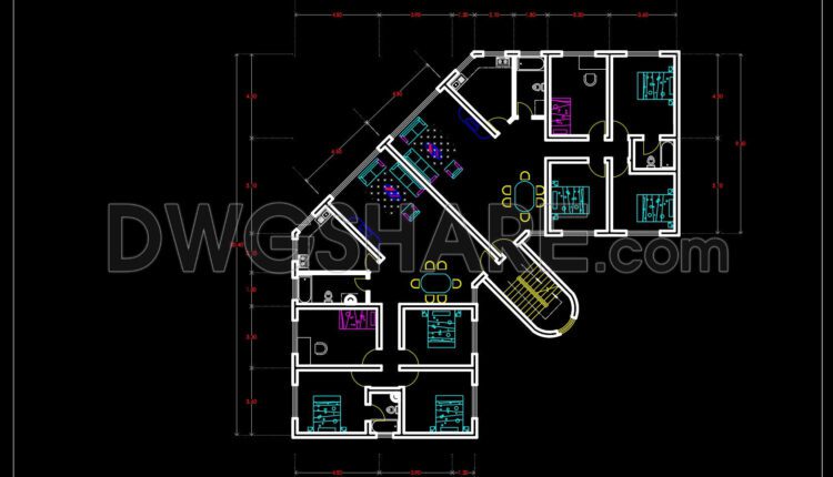 152.Apartment Plan AutoCAD File Free Download