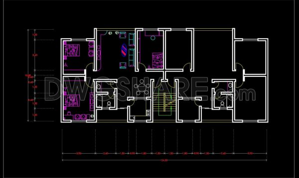 155.Apartment Plan AutoCAD File Free Download
