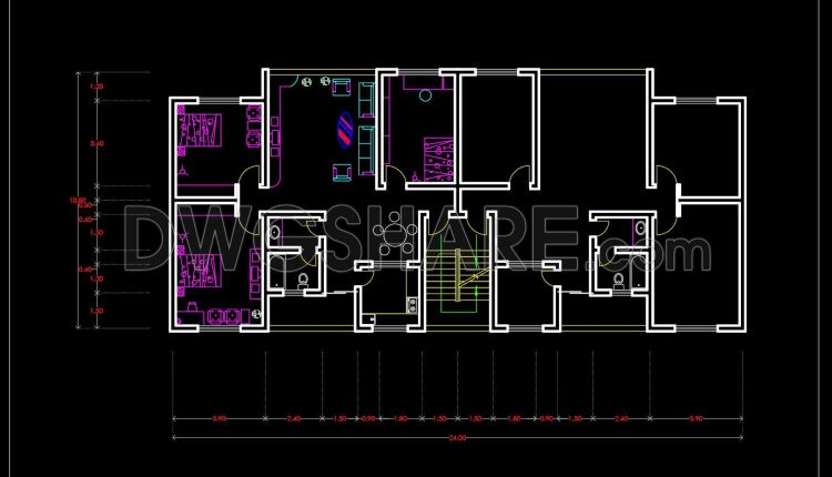 155.Apartment Plan AutoCAD File Free Download