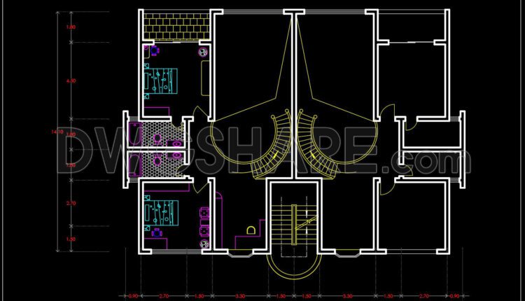 158.Apartment Plan AutoCAD File Free Download (1)