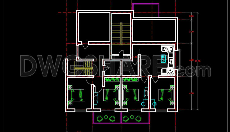 160.Apartment Plan AutoCAD File Free Download