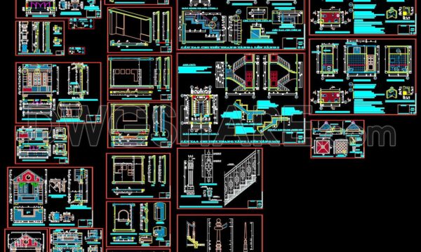 196.AutoCAD drawing detailing the structural elements of the house available for download