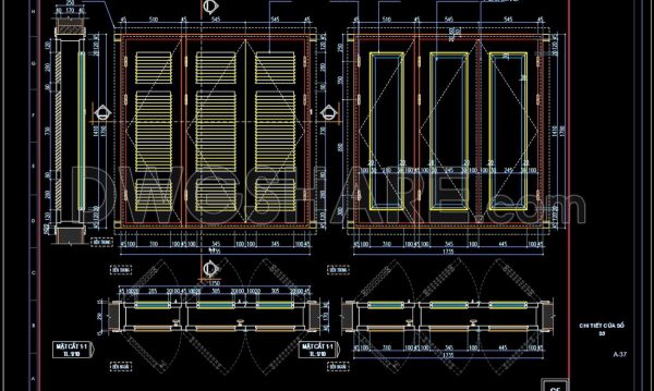 415.Detailed AutoCAD Drawings Of Windows For Download