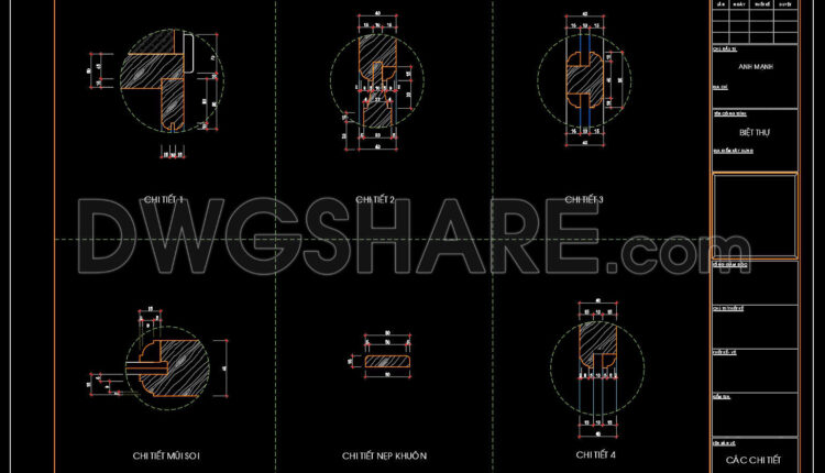 426.Detailed AutoCAD Drawings Of Doors, Windows For Download