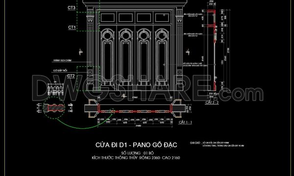427.Detailed AutoCAD Drawings Of Doors For Download