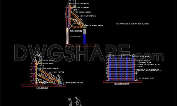 99.Autocad Drawing Of Single Side Wall Details For Download