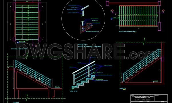 114.Autocad Drawing Of Spiral Stairway Detail For Download