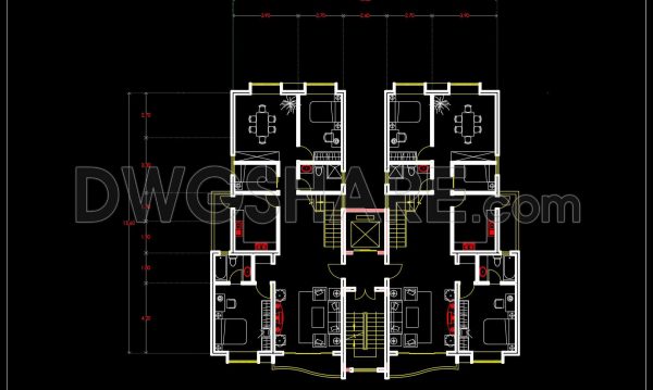 165.Apartment Plan AutoCAD File Free Download