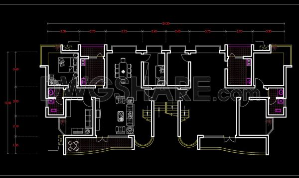 168.Apartment Plan AutoCAD File Free Download