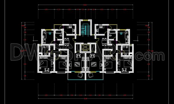 173.Apartment Plan AutoCAD File Free Download