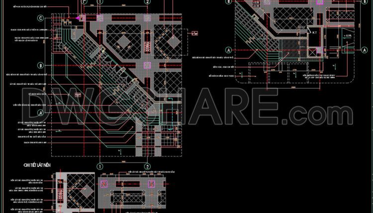 200. The detailed CAD drawing of the staircase leading to the main lobby of the commercial center building