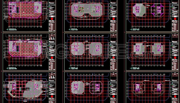 201. Detailed CAD drawing of the ceiling of the shopping center building is available for download