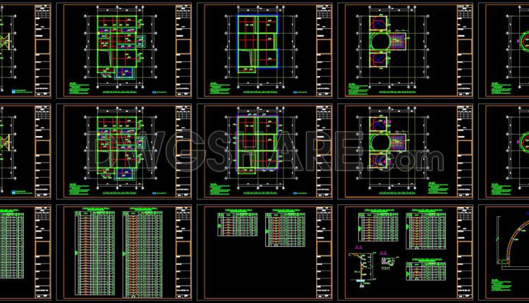204.Structural Drawings Of 4-Story House A Complete Project 12.3×16.7m For Download