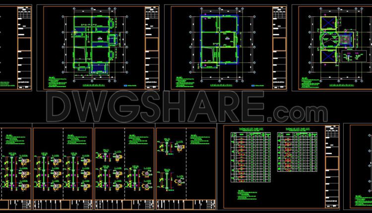 204.Structural Drawings Of 4-Story House A Complete Project 12.3×16.7m For Download