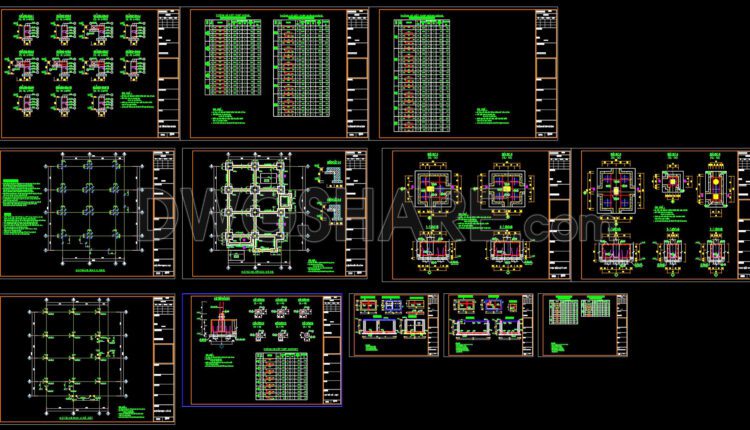 204.Structural Drawings Of 4-Story House A Complete Project 12.3×16.7m For Download