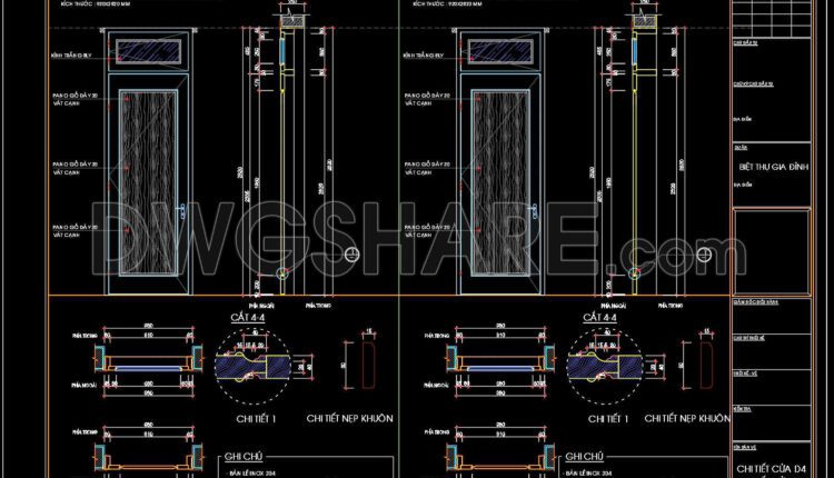 432.Detailed AutoCAD Drawings Of Doors For Download