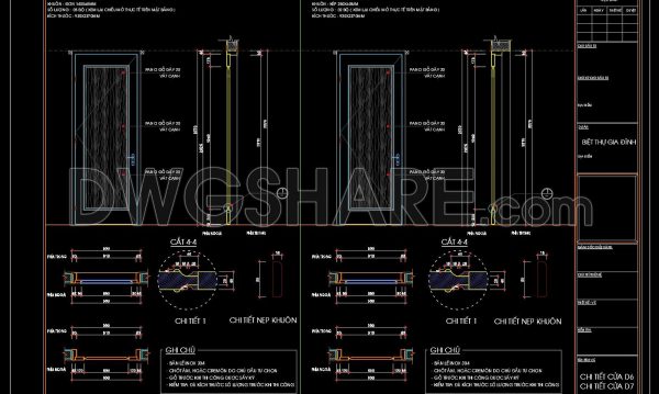 433.Detailed AutoCAD Drawings Of Doors For Download