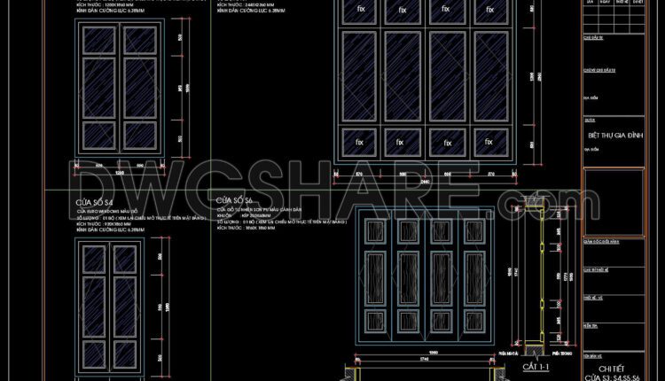 436.Detailed AutoCAD Drawings Of Doors, Windows For Download (1)