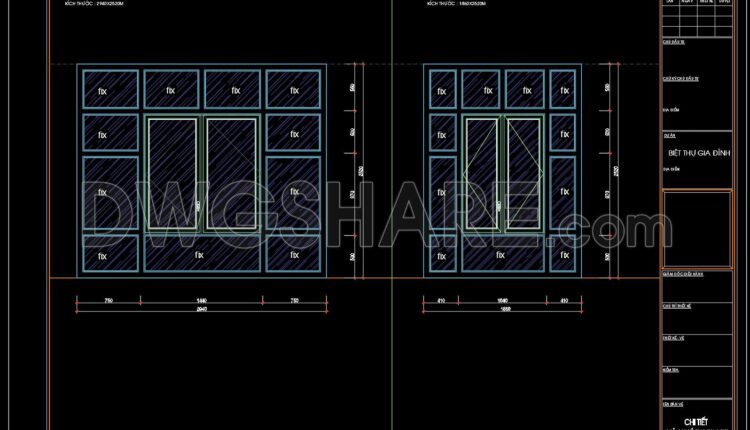 436.Detailed AutoCAD Drawings Of Doors, Windows For Download (2)