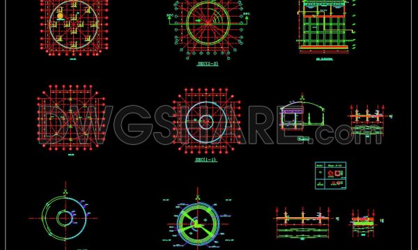 116.Autocad Drawing Of Elevated Tank Reinforcement Detail For Download