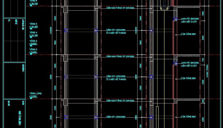 125.Detailed CAD drawing of the elevator design for the building