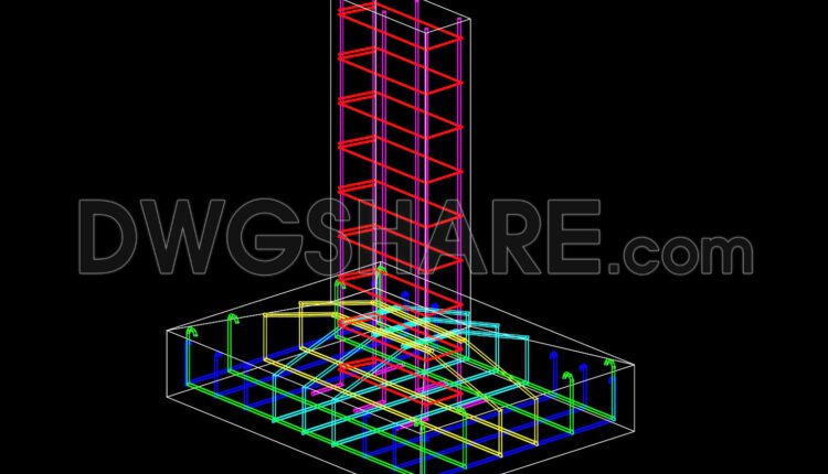 126.Autocad Drawing Of Raft Foundation 3D Model For Download (1)