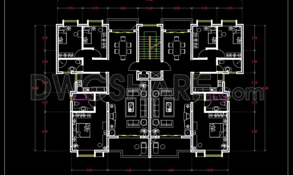 176.Apartment Plan AutoCAD File Free Download