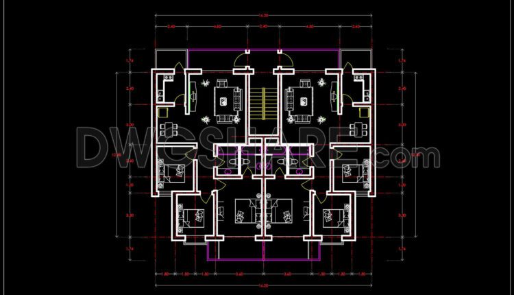 179.Apartment Plan AutoCAD File Free Download