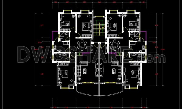181.Apartment Plan AutoCAD File Free Download