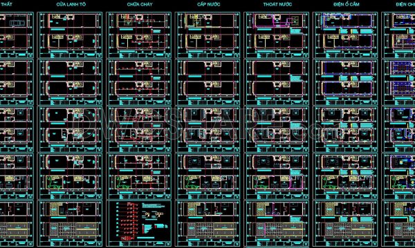 3 years ago
                

                
             3,859205. Detailed CAD drawings of the functional layout, interior design, fire protection system, water supply and drainage, and electrical components for a 7-story townhouse