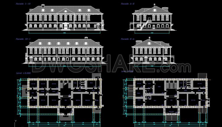 25.AutoCAD drawing of the Monastery design available for download