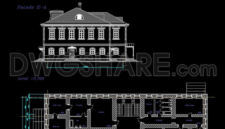 25.AutoCAD drawing of the Monastery design available for download