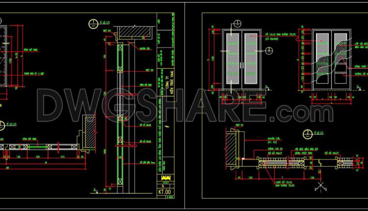 441.Detailed AutoCAD Drawings Of Doors, Windows For Download