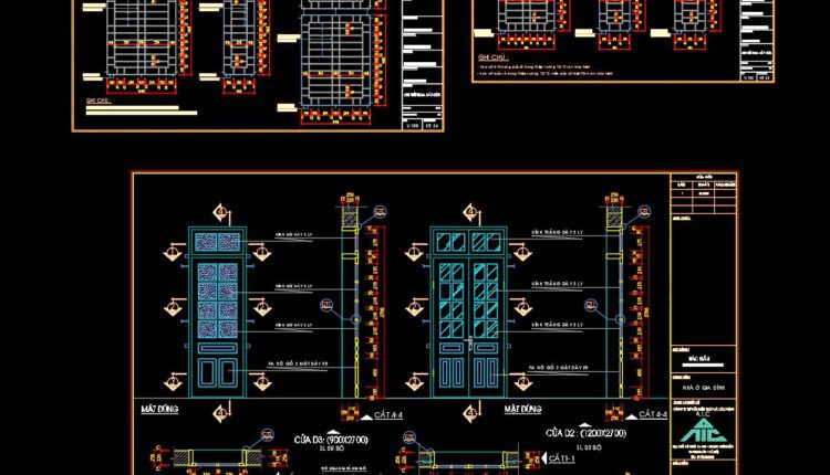 444.Detailed AutoCAD Drawings Of Doors, Windows For Download