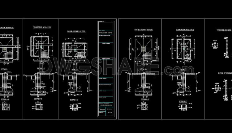 49.Autocad Drawings Of Steel Factory Plan, Sections and Elevation 50m x 60m For Download