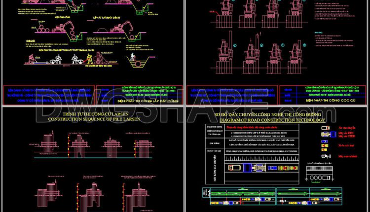 CAD drawings Preparation work for the construction of the national highway for download