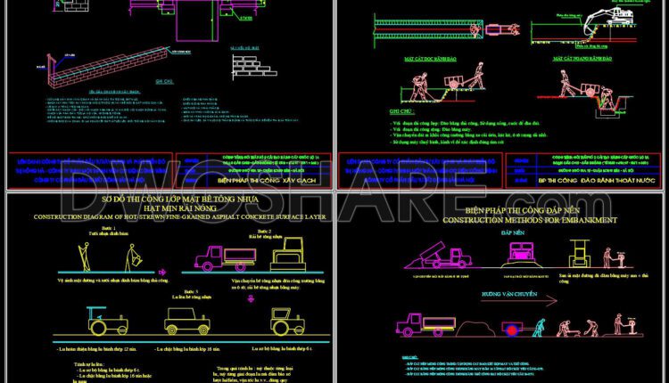 CAD drawings Preparation work for the construction of the national highway for download