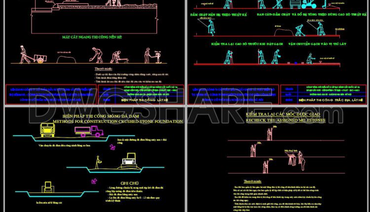 CAD drawings Preparation work for the construction of the national highway for download