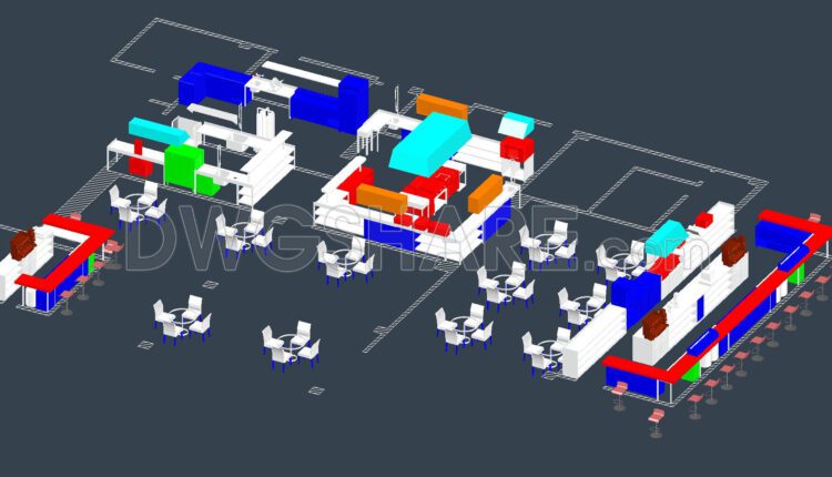Compilation of CAD drawings for various projects such as restaurants, cafes, and automated parking facilities